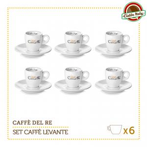 Set 6 Tazze Tazzine Caffe con piattino Levante Caffè Del Re